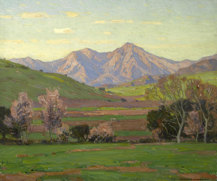 Verdant Landscape with Mountains Beyond | Oil Painting Reproduction