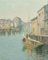 Boats in Harbor By Maurice Braun