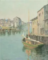 Boats in Harbor By Maurice Braun