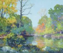 Late Autumn Mountain Lake By Maurice Braun