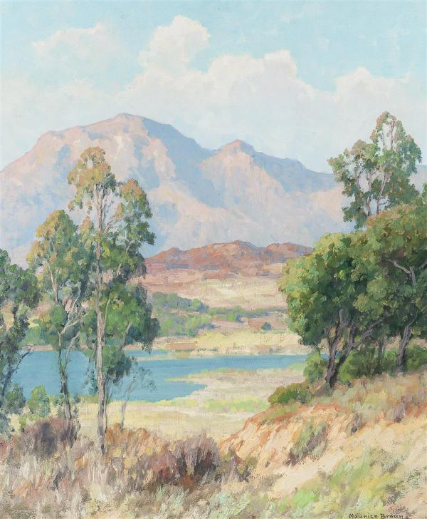 Mountain and Lake by Maurice Braun | Oil Painting Reproduction