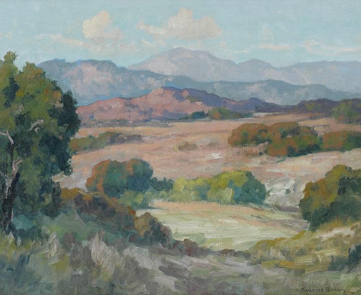 Rolling Hills with Distant Peaks | Oil Painting Reproduction