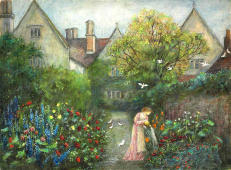 A Lady in the Garden at Kelmscott By Marie Spartali Stillman