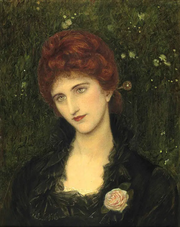 A Lady Possibly the Artists Sister Christina Spartali By Marie Spartali Stillman
