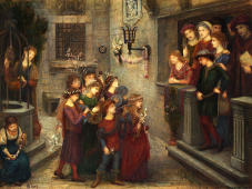 A May Feast at the House of Folco Portinari By Marie Spartali Stillman