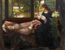 A Wreath of Roses By Marie Spartali Stillman