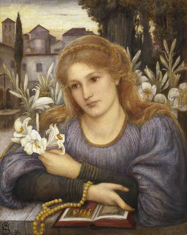 Cloister Lilies 1891 By Marie Spartali Stillman