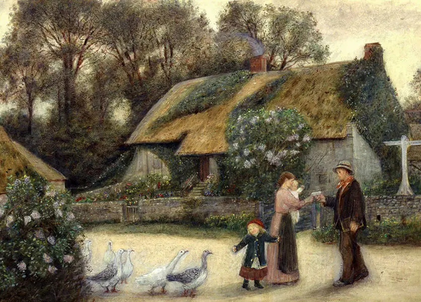 Farm Scene By Marie Spartali Stillman