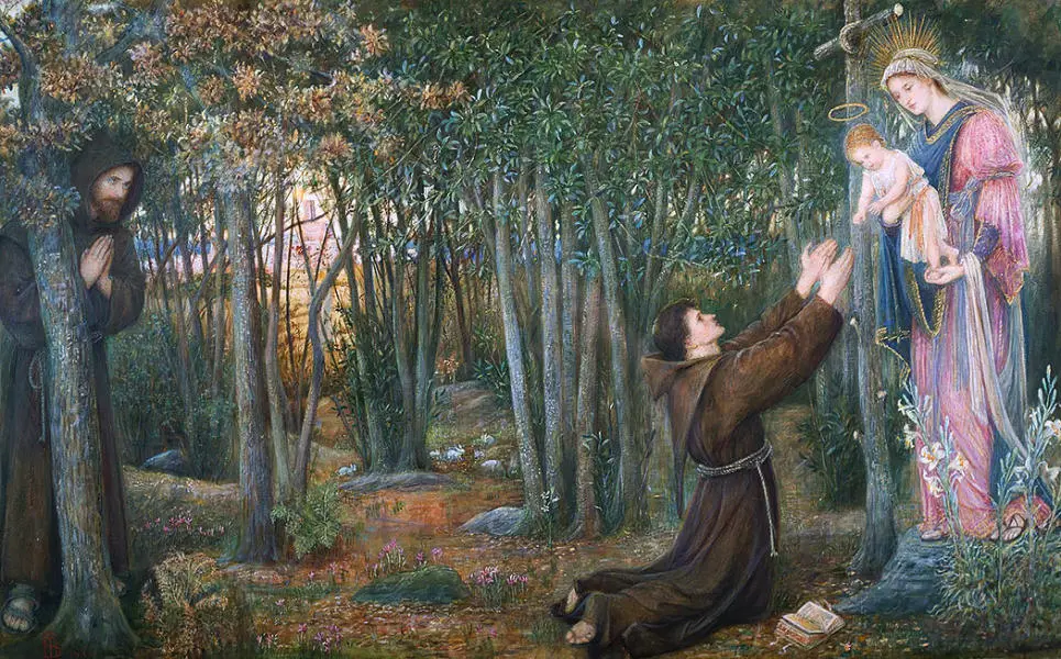 How the Virgin Came to Brother Conrad in Offia By Marie Spartali Stillman