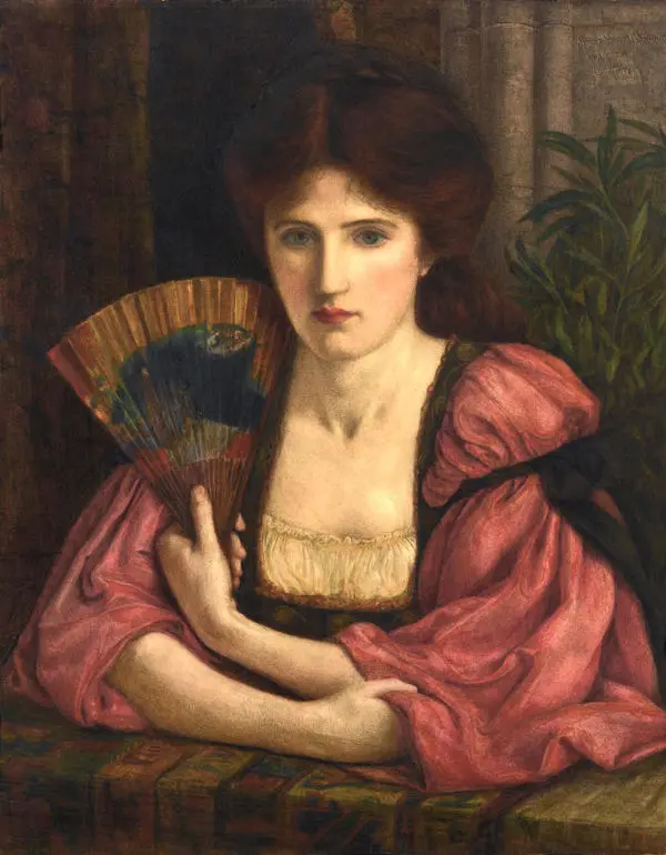 On a Balcony Self Portrait 1874 By Marie Spartali Stillman