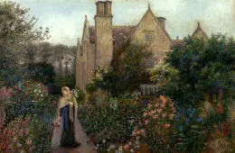 The Long Walk at Kelmscott Manor Oxfordshire By Marie Spartali Stillman