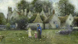 View of Kelmscott Manor By Marie Spartali Stillman