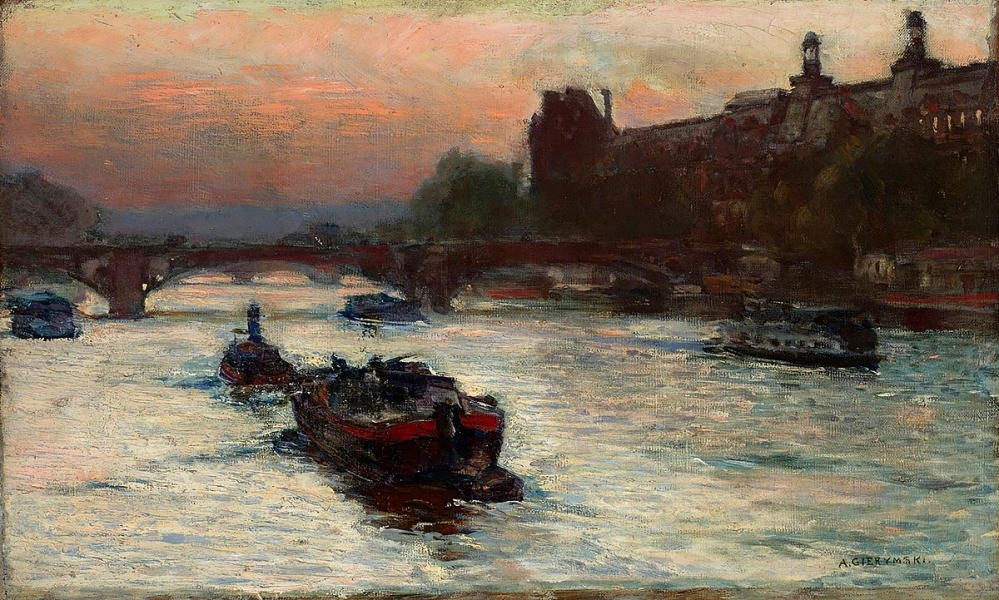 Evening by the River Seine Study c1892 | Oil Painting Reproduction