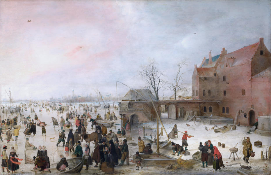 A Scene On The Ice Near A Town 1615 | Oil Painting Reproduction