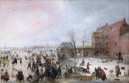 A Scene On The Ice Near A Town 1615 By Hendrick Avercamp