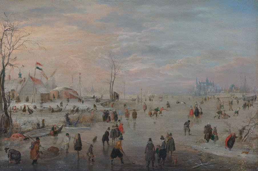 Enjoying The Ice 1615 by Hendrick Avercamp | Oil Painting Reproduction
