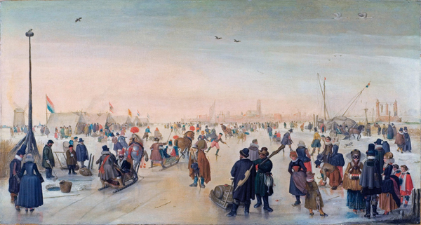 Enjoying The Ice Near A Town 1620 | Oil Painting Reproduction