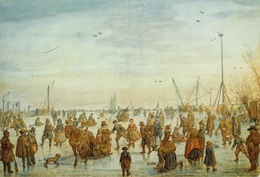 Life On The Ice 1600 by Hendrick Avercamp | Oil Painting Reproduction