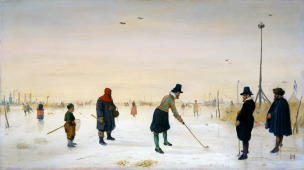 Skaters Playing Golf Players On Ice 1625 By Hendrick Avercamp