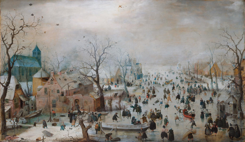 Winter Landscape With Ice Skaters 1608 | Oil Painting Reproduction