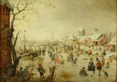 Winter Landscape With Skaters 1600-1634 By Hendrick Avercamp