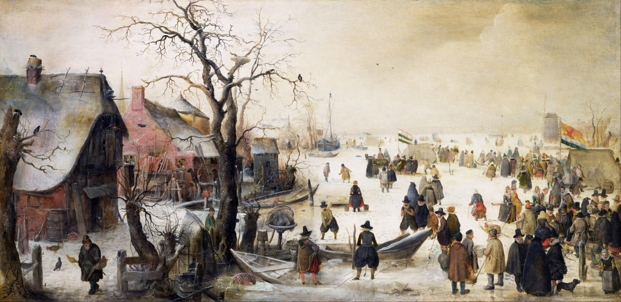 Winter Scene On A Canal 1615 | Oil Painting Reproduction