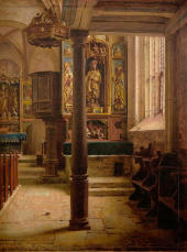 Interior of St. Wolfgang's Church By Aleksander Gierymski