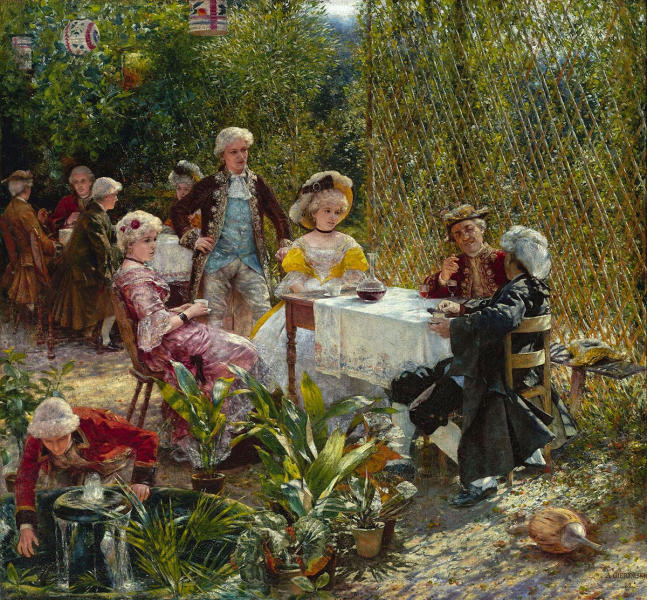 In the Arbour 1882 by Aleksander Gierymski | Oil Painting Reproduction