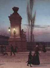 Ludwig Bridge in Munich c1890 By Aleksander Gierymski
