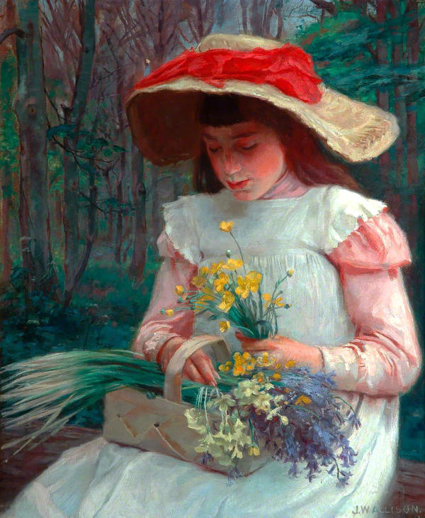 Girl With Spring Flowers | Oil Painting Reproduction