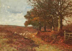 Shepherd And Sheep In A Wooded Landscape By John William Allison