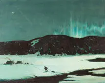 The Moon And A Shimmering Aurora By John William Allison