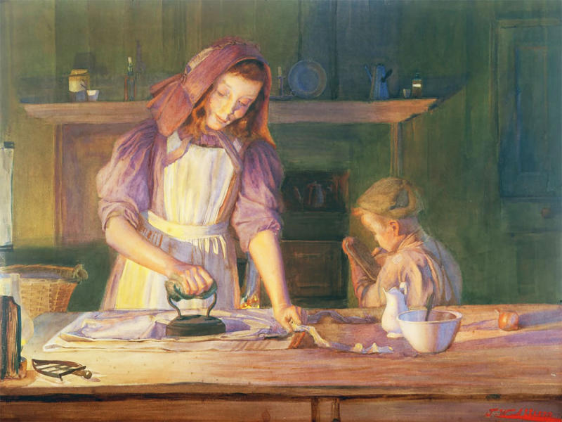 The Young Task Masters by John William Allison | Oil Painting Reproduction