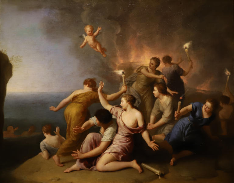 The Nymphs Excited by Love Set Fire to The Ship | Oil Painting Reproduction