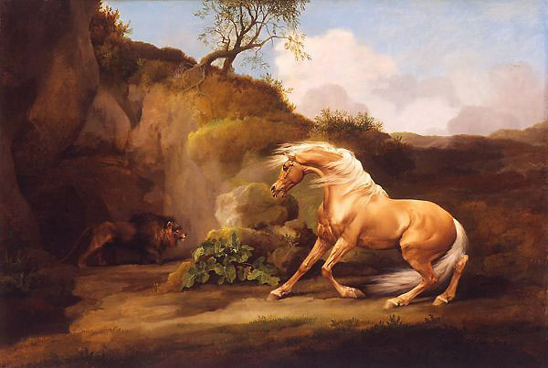 A Horse Frightened by a Lion by George Stubbs | Oil Painting Reproduction