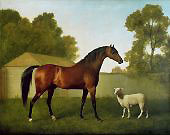 Dungannon the Property of Colonel OKelly Painted in-a Paddock with a Sheep By George Stubbs