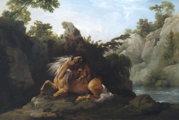 Horse Devoured by a Lion by George Stubbs | Oil Painting Reproduction