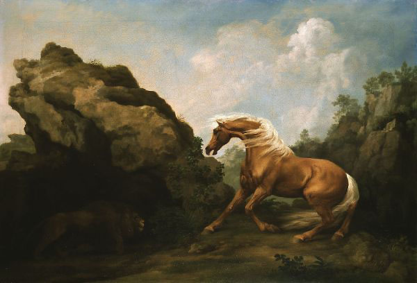 Cheval Dévoré Par Un Lion, Peinture par George Stubbs Cheval Dévoré Par Un Lion, Peinture par George Stubbs