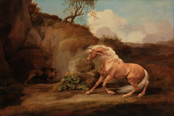 Horse Frightened by a Lion by George Stubbs | Oil Painting Reproduction