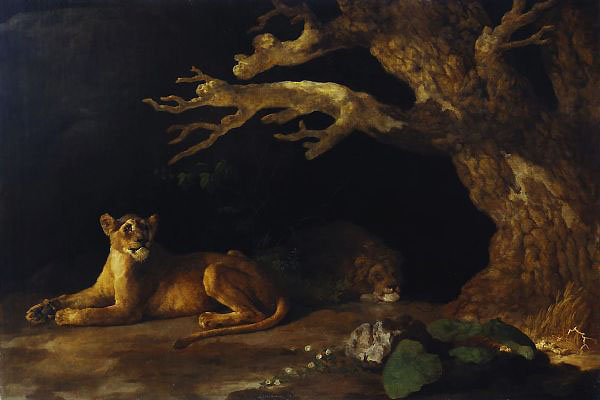 Lioness and Cave by George Stubbs | Oil Painting Reproduction