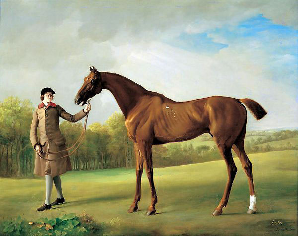 Lustre with a Groom by George Stubbs | Oil Painting Reproduction