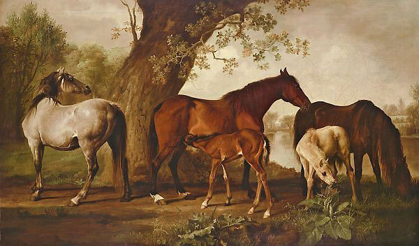 Mare and Foals by George Stubbs | Oil Painting Reproduction