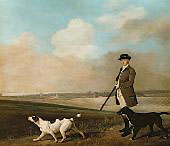 Sir John Nelthorpe 6th Baronet out Shooting with his Dogs in Barton Field Lincolnshire By George Stubbs