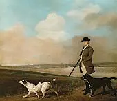 Sir John Nelthorpe 6th Baronet out Shooting with his Dogs in Barton Field Lincolnshire By George Stubbs