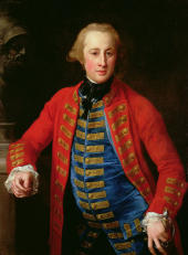 Portrait Of A Cavalry Officer In Walking Out Dress By Pompeo Batoni