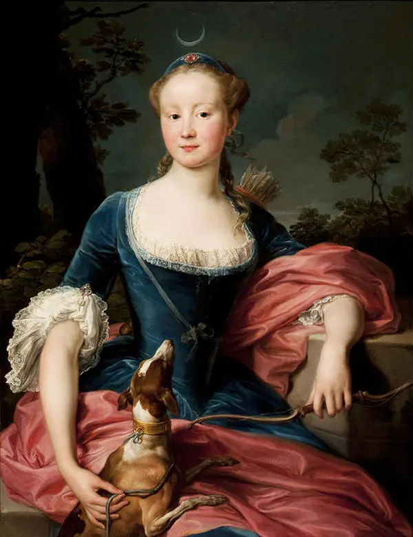 Portrait Of A Lady As Diana The Huntress By Pompeo Batoni