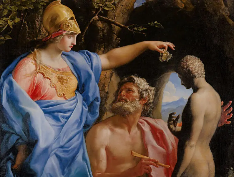 Prometheus Modeling Man With Clay By Pompeo Batoni