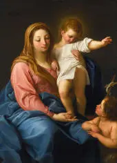 The Madonna And Child With The Infant Saint John By Pompeo Batoni