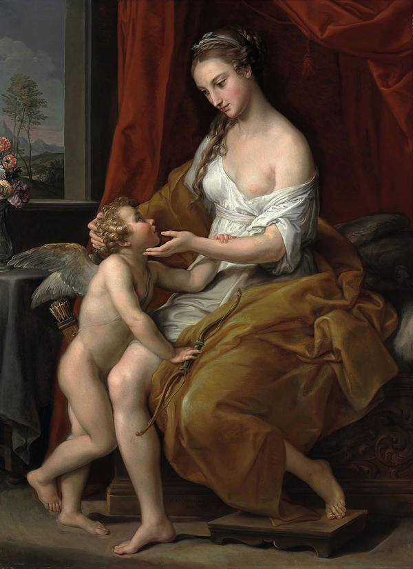 Venus Caressing Cupid 1774 by Pompeo Batoni | Oil Painting Reproduction