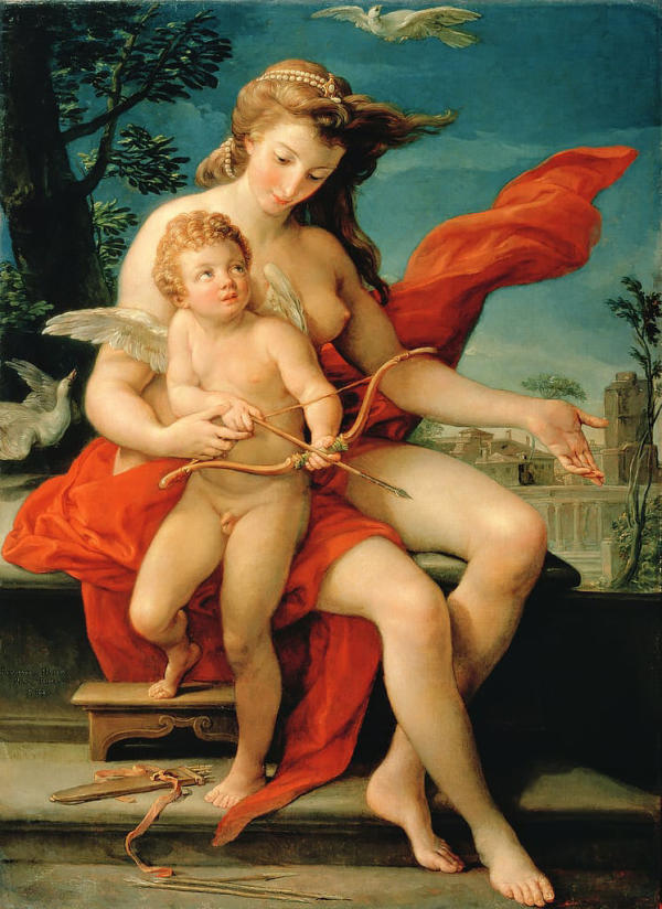 Venus And Cupid 1785 by Pompeo Batoni | Oil Painting Reproduction